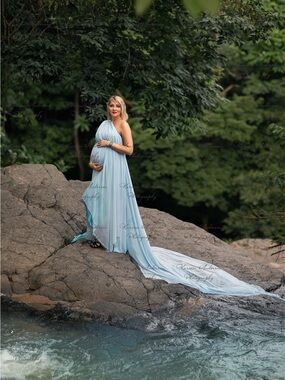 Ethereal Light Blue Maternity Gown